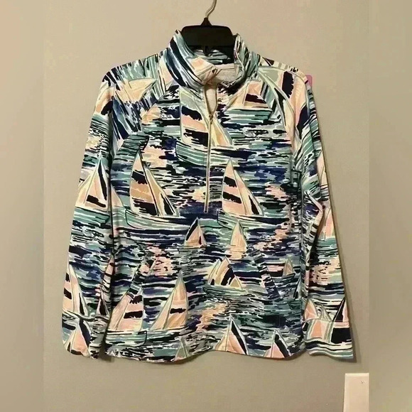 Lilly Pulitzer Nautical Pull Over w/ front Pockets size Small - Picture 1 of 8